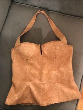 Vintage Christian Dior Boutique Silk Lace Corset Halter Top